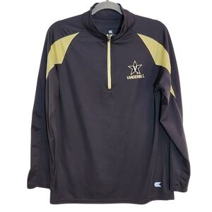 Colosseum Athletics Gray and Gold Vanderbilt Quarter Zip Pullover Size Medium